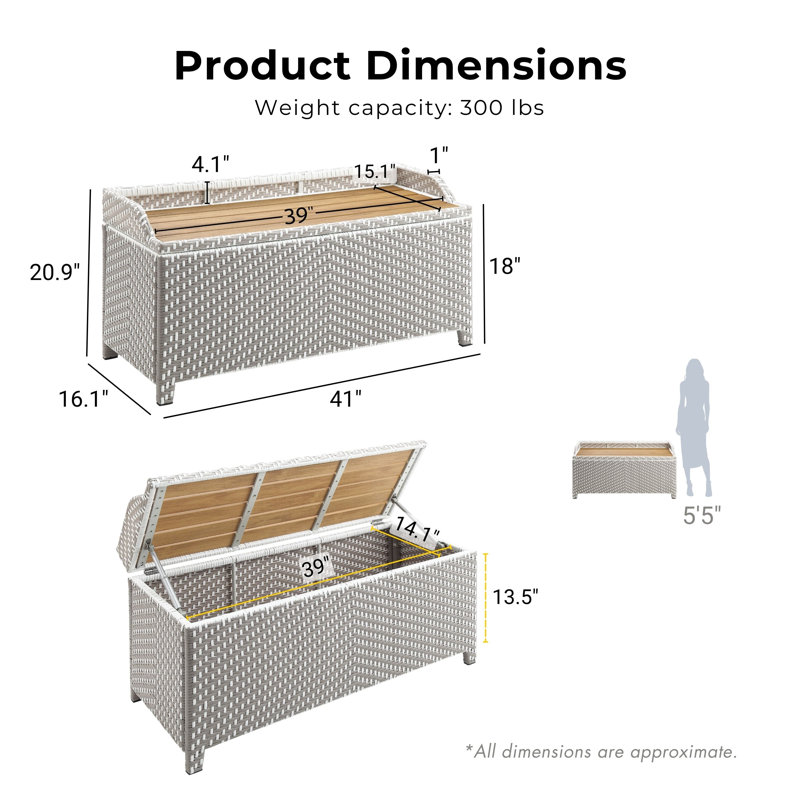 Lark Manor™ Angelah Tides Wicker Storage Bench & Reviews | Wayfair